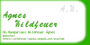 agnes wildfeuer business card